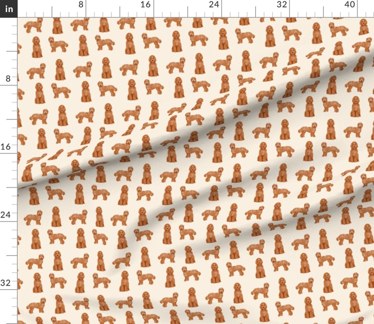 Labradoodle Dog Pattern Apricot Breed Breeds Cute Light Dogs Doodle Pet Custom Printed Fabric by Spoonflower Various Fabrics by the Yard or Fat Quarter